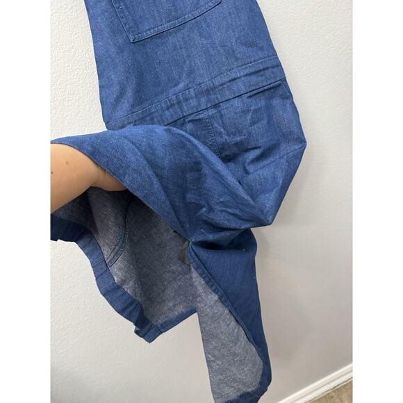 Zara denim sleeveless maxi dress XS Overall‎ Pockets Cottage Core Premium Denim - Picture 3 of 5